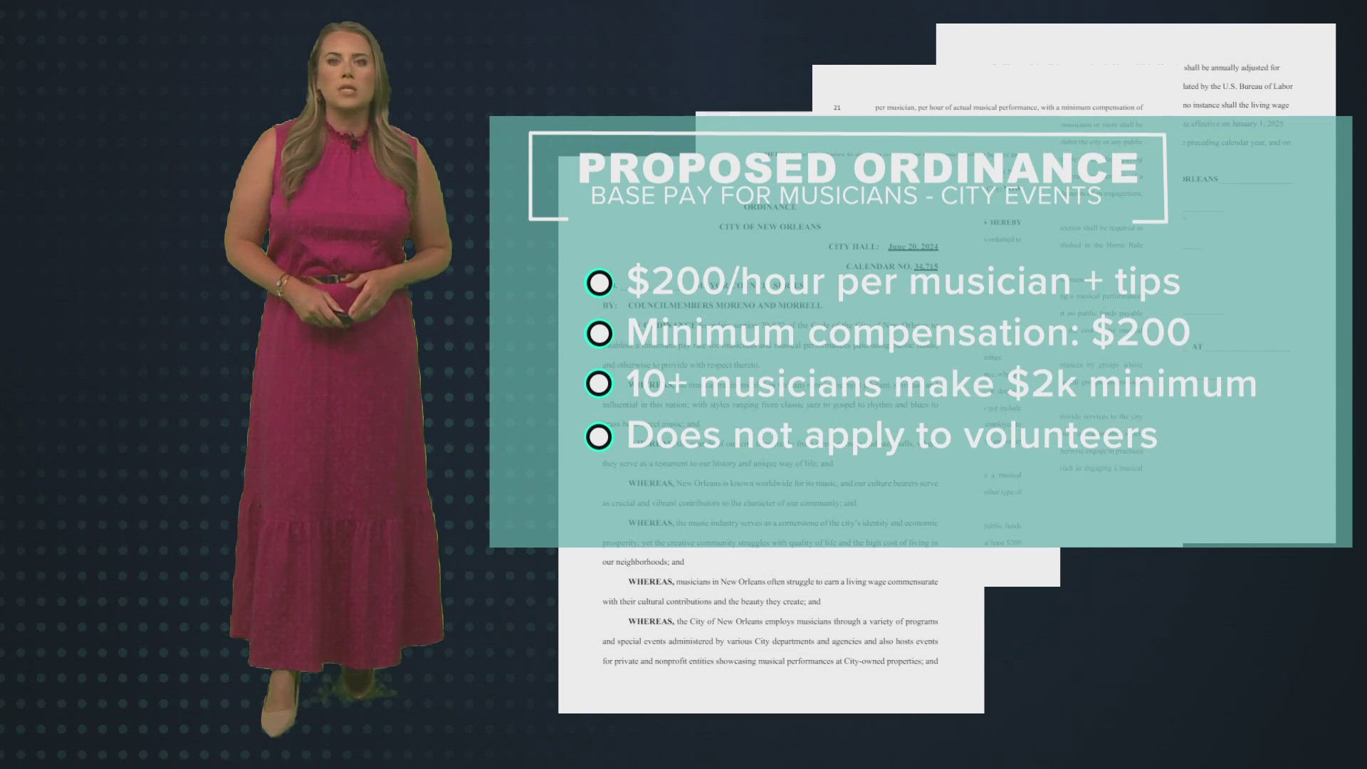 In your Breakdown: Base pay bump proposed for musicians hired by New Orleans.