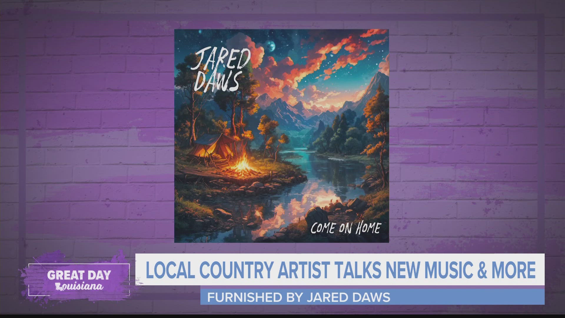 Country musician, Jared Daws, performs his new single coming out in September. It is titled "Come On Home."