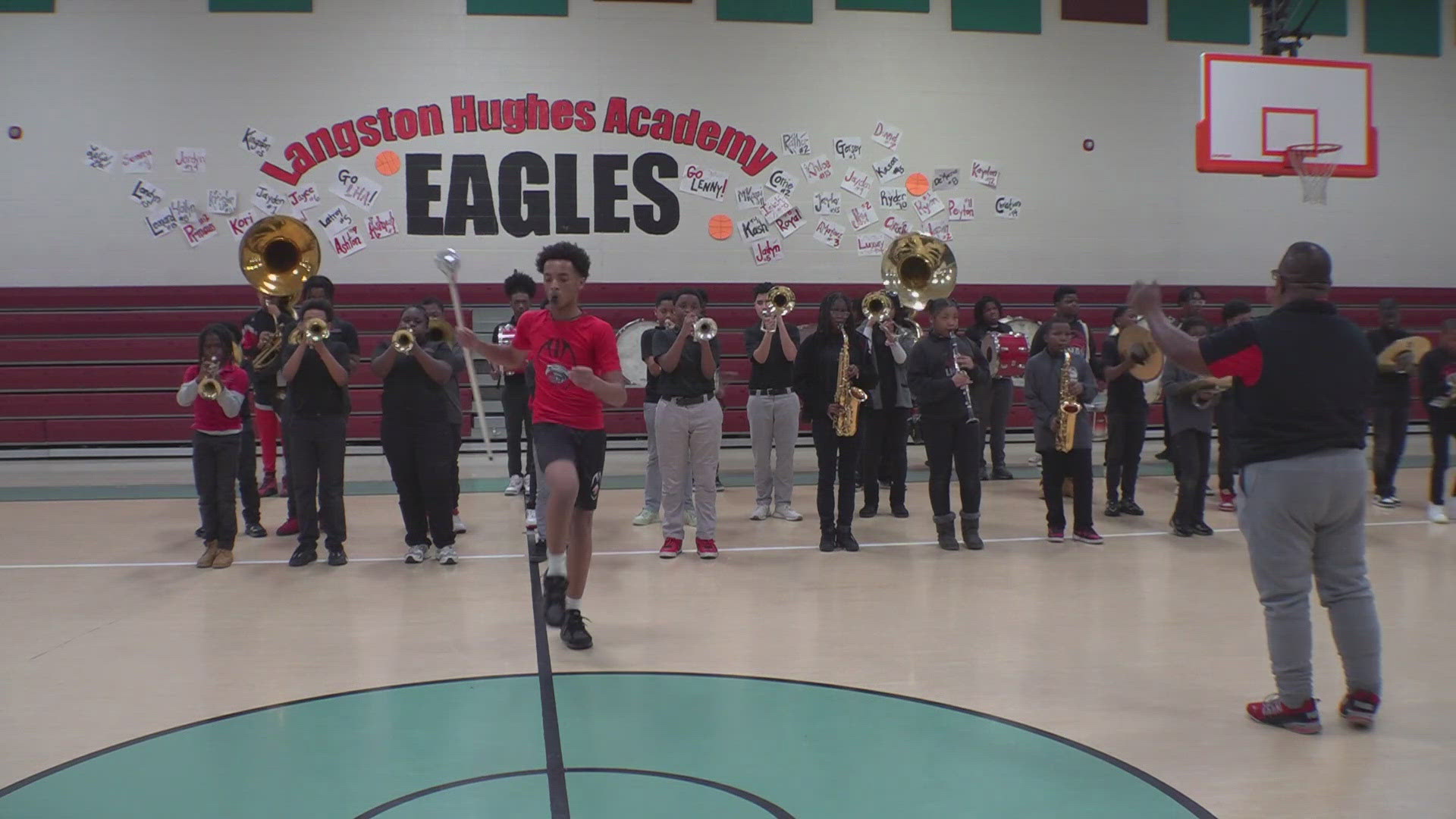 With Mardi Gras just around the corner, the Marching Eagles of Langston Hughes Academy are getting ready for their first parade, marching with the Krewe of Oshun.