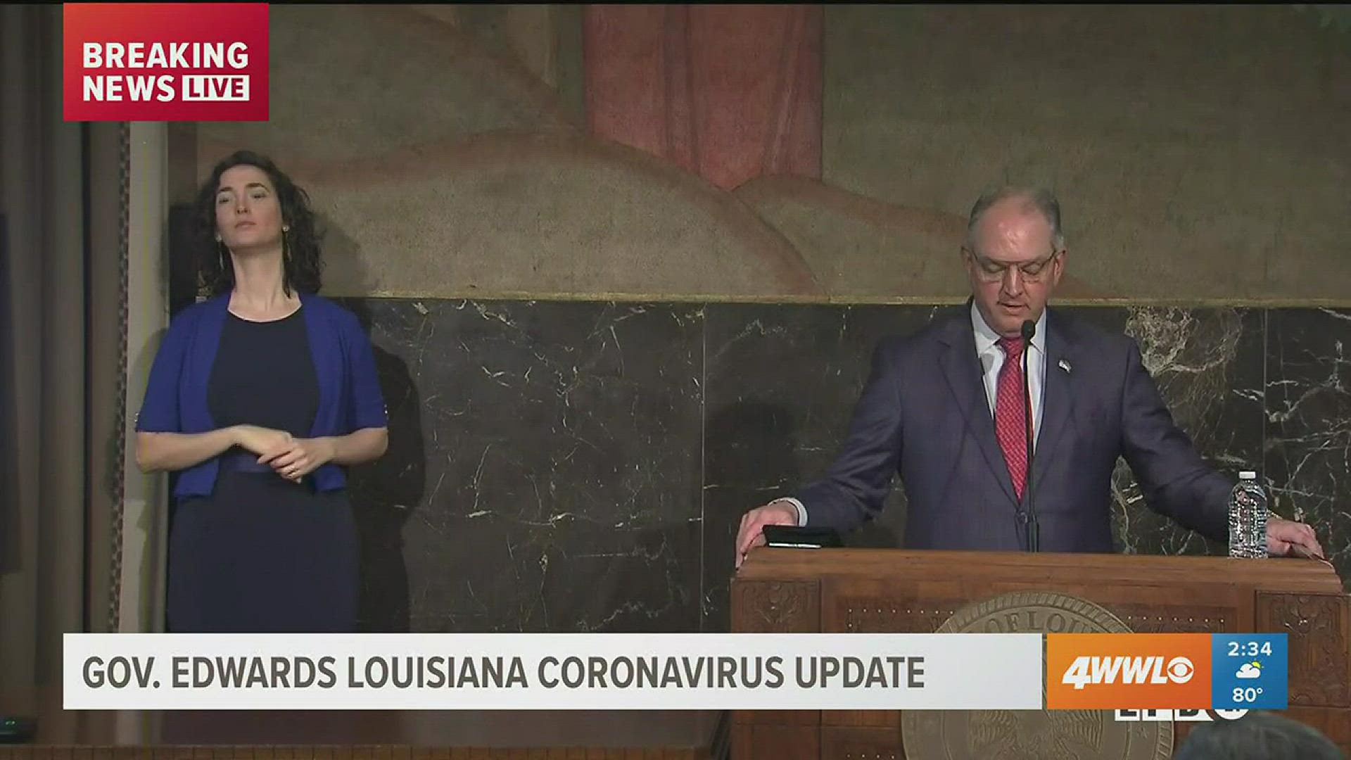 Louisiana Governor John Bel Edwards announced the phased reopening of the state starting Friday, May 15.