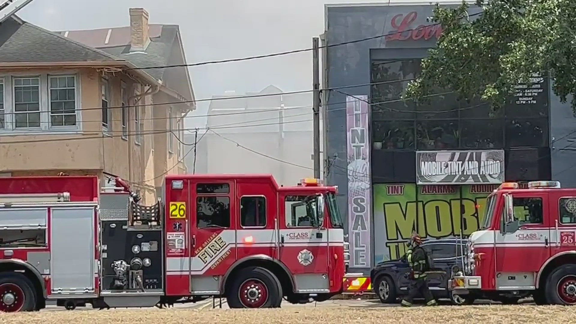 Smokey fire in 3600 block of S Carrollton. Building that houses Lovely Nails.