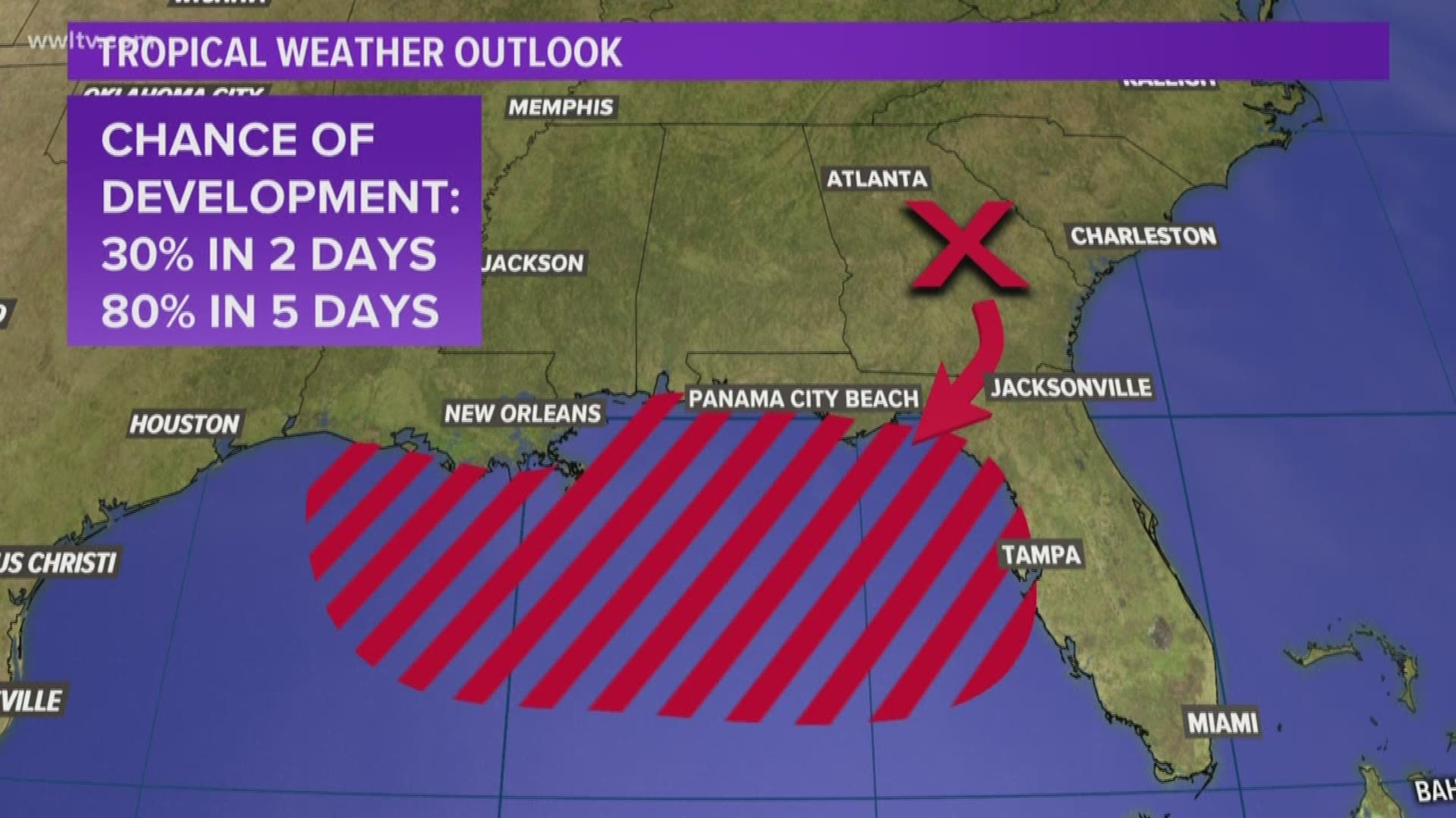 The National Hurricane Center has designated this area 'Invest 92-L' and has begun running computer models for it. They give it a 30 percent chance of developing into a depression or storm in the next two days and an 80 percent chance of developing in the next five days.