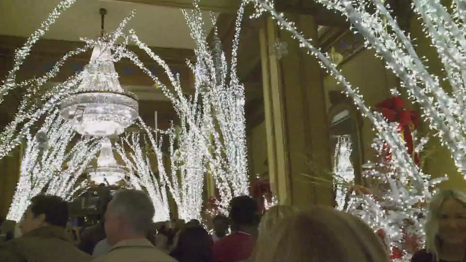 More Christmas cheer is being lit across New Orleans with the Waldorf Wonderland lobby at the Roosevelt Hotel. 