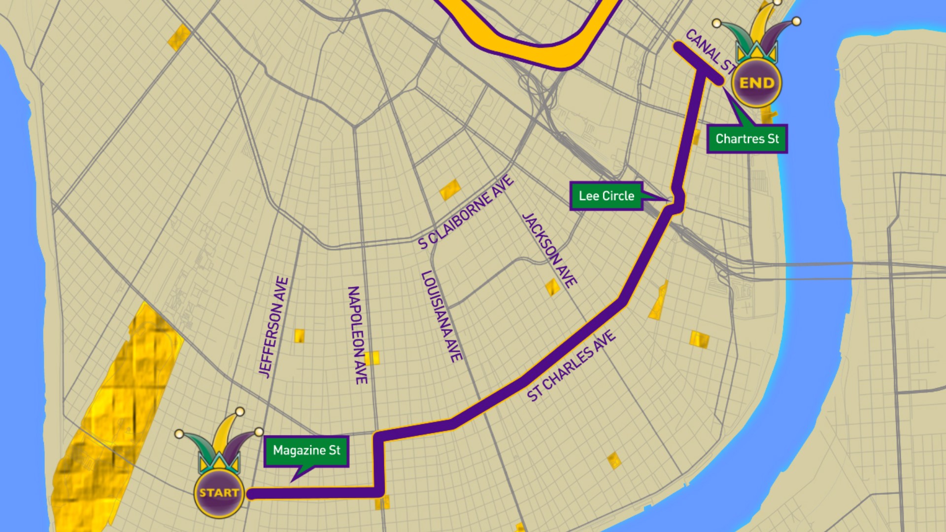 Krewe D'Etat 2020 parade route