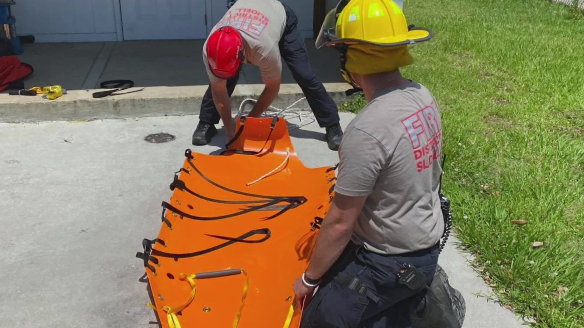 St. Tammany firefighters went into a water tower to rescue a man who was feeling ill while inside.