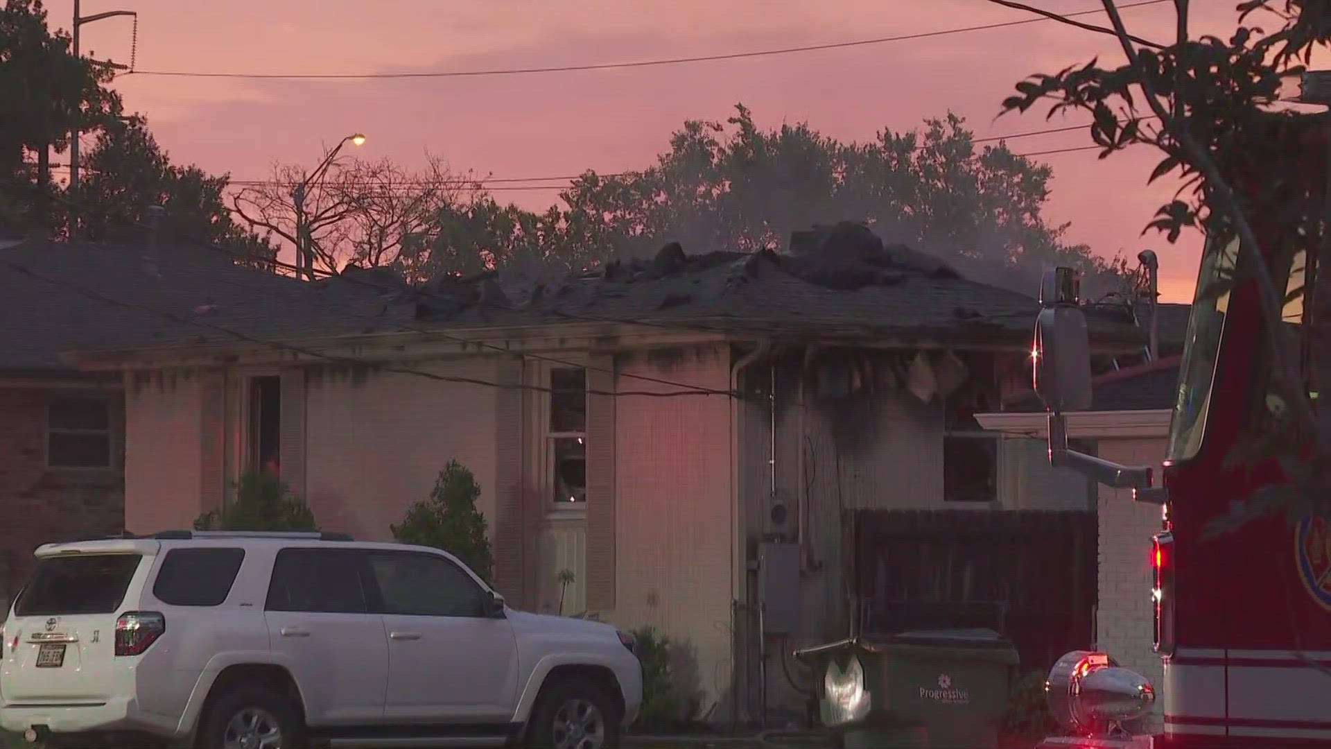 A house in Metairie which caught fire on Sunday, rekindled early Monday morning.