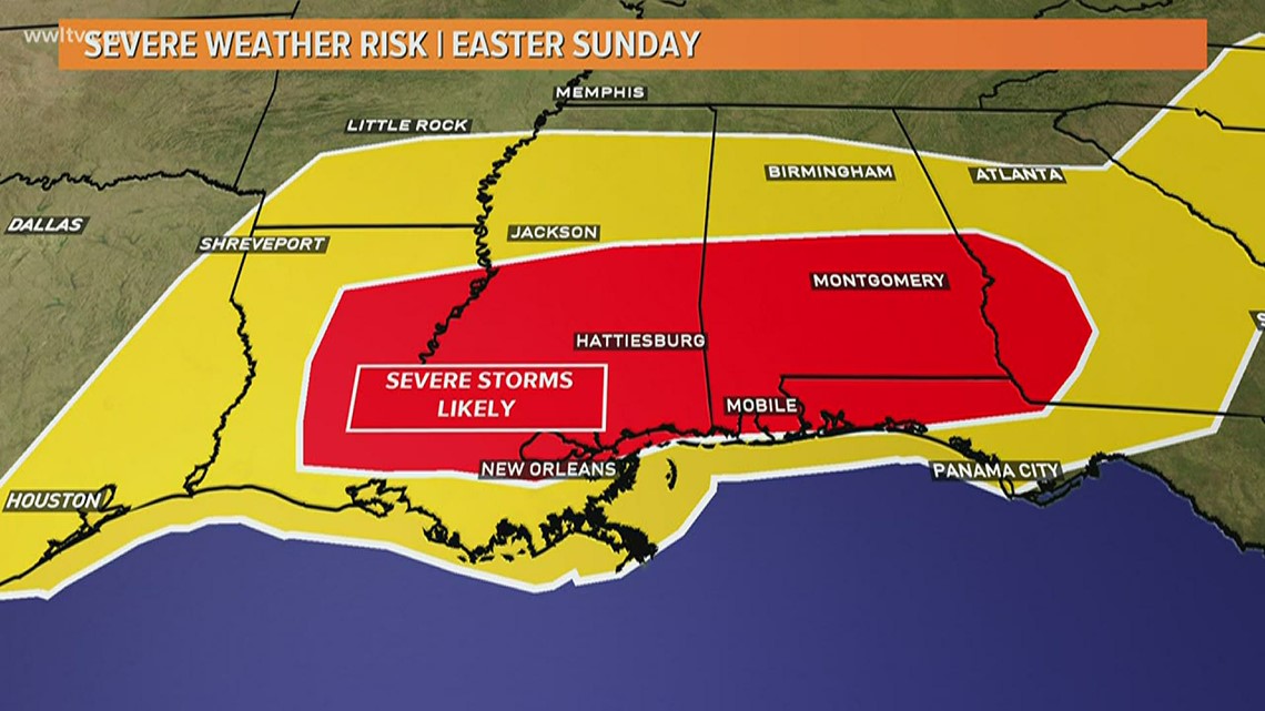 Significant Risk Of Severe Weather For Easter Sunday