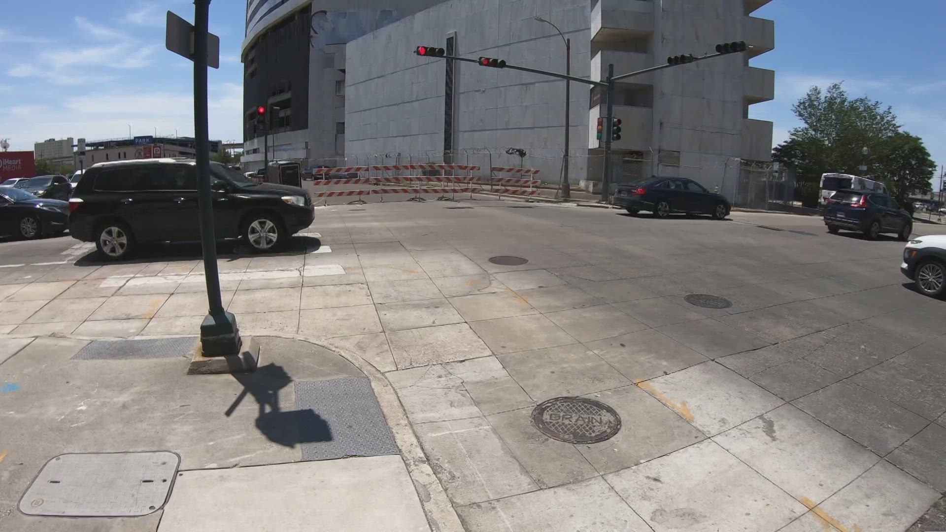 South Rampart Street is now open to traffic once again following new safety measures to secure the blighted skyscraper.