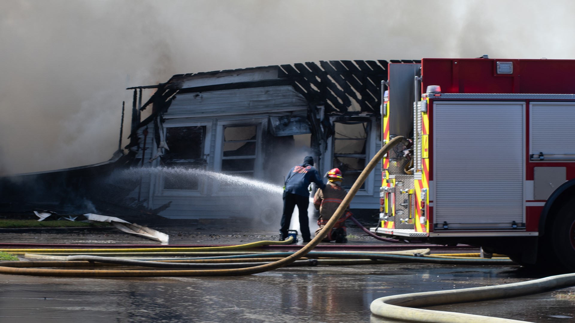 Vacant building destroyed in fire after SUV crashes into it | wwltv.com