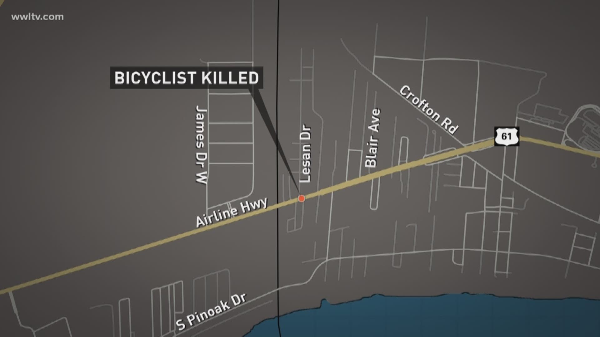 Bicyclist killed in Kenner on Airline Drive