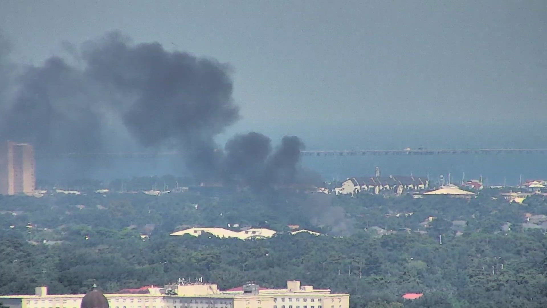 New Orleans firefighters are on the scene of a garbage truck fire near Lakeview neighborhood.