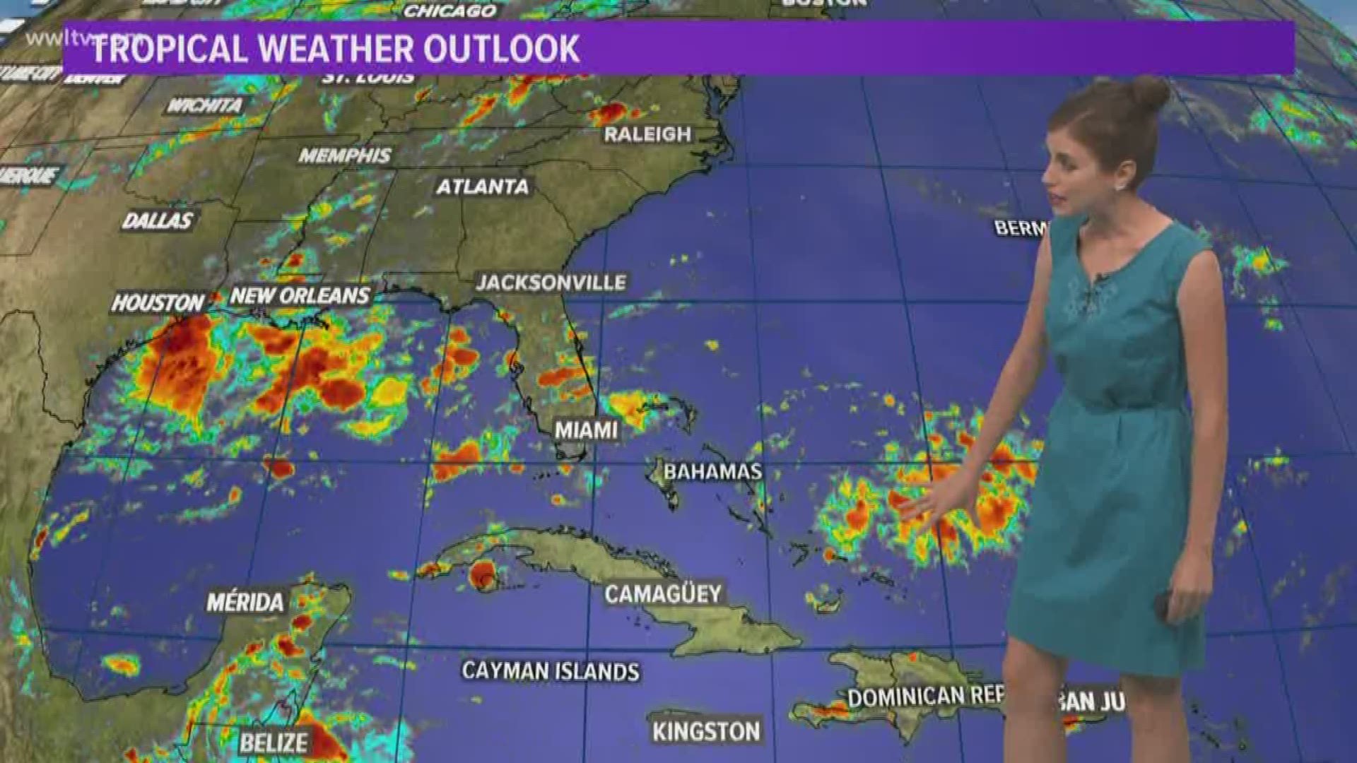 Meteorologist Alexandra Cranford has a look at the tropics on Sunday, July 21, 2019.