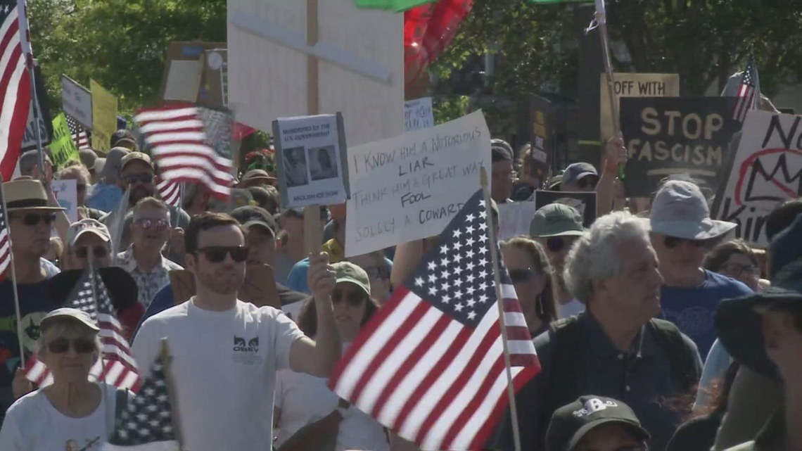 Thousands rally in New Orleans as part of nationwide 'No Kings' protests