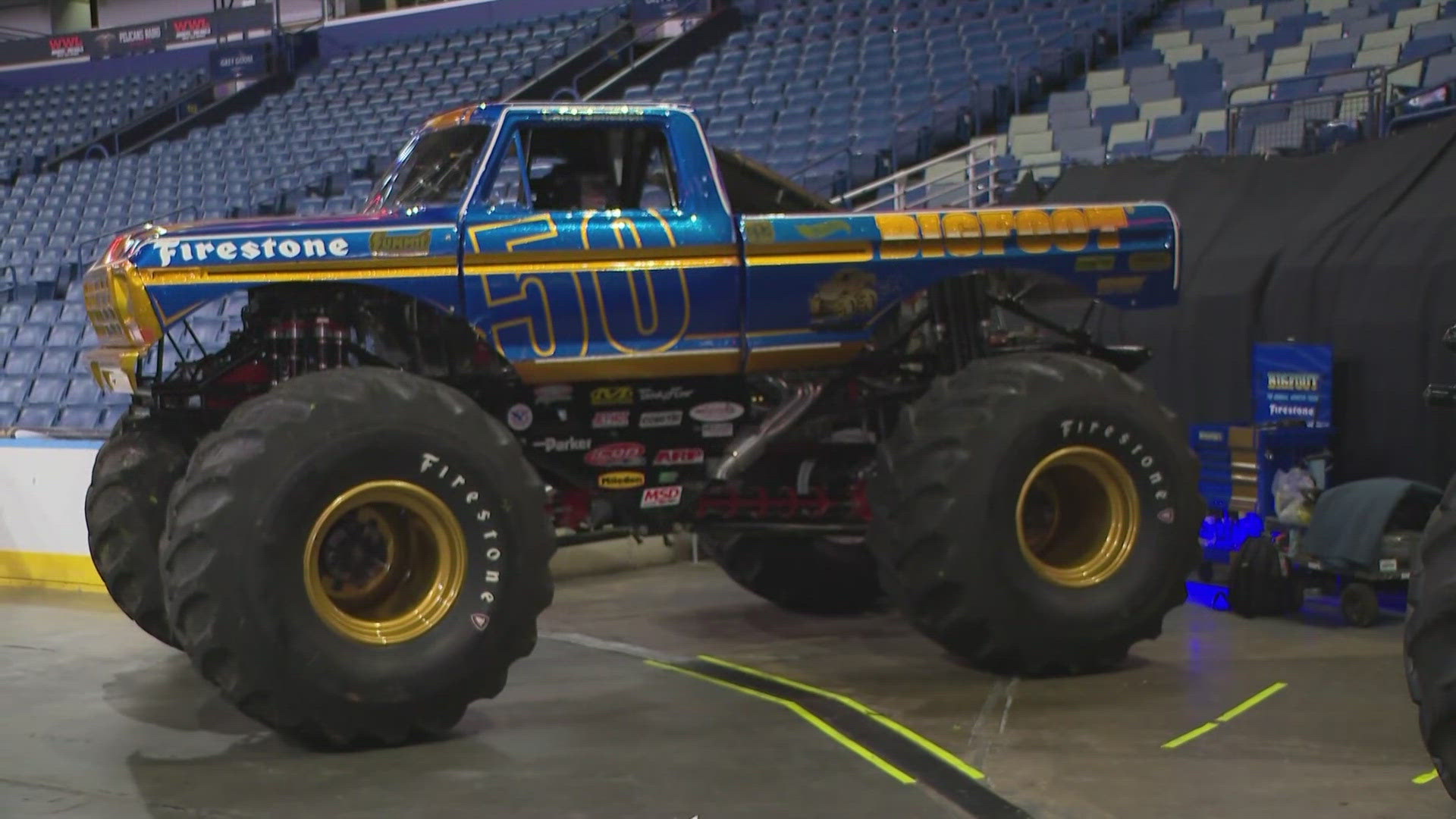 Lily Cummings previews the massive Hot Wheel Monster Trucks at the New Orleans Smoothie King Center.