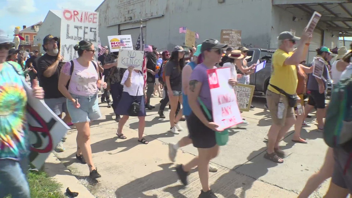 Thousands rally in New Orleans and across the country in 'No Kings' protest against Trump Administration
