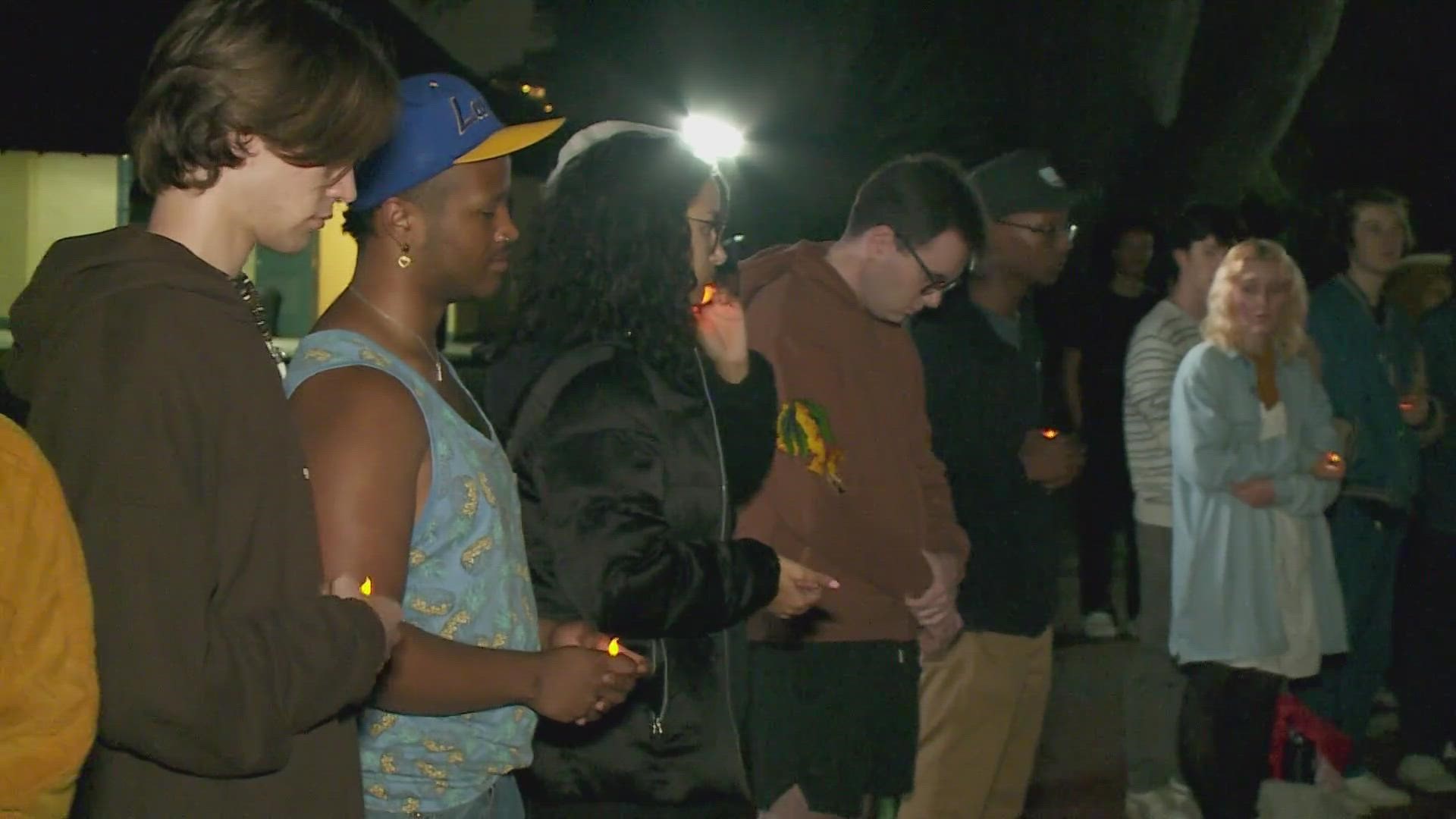 The students said they held the vigil because they couldn’t find an outlet to share their feelings about Nichols’ death.