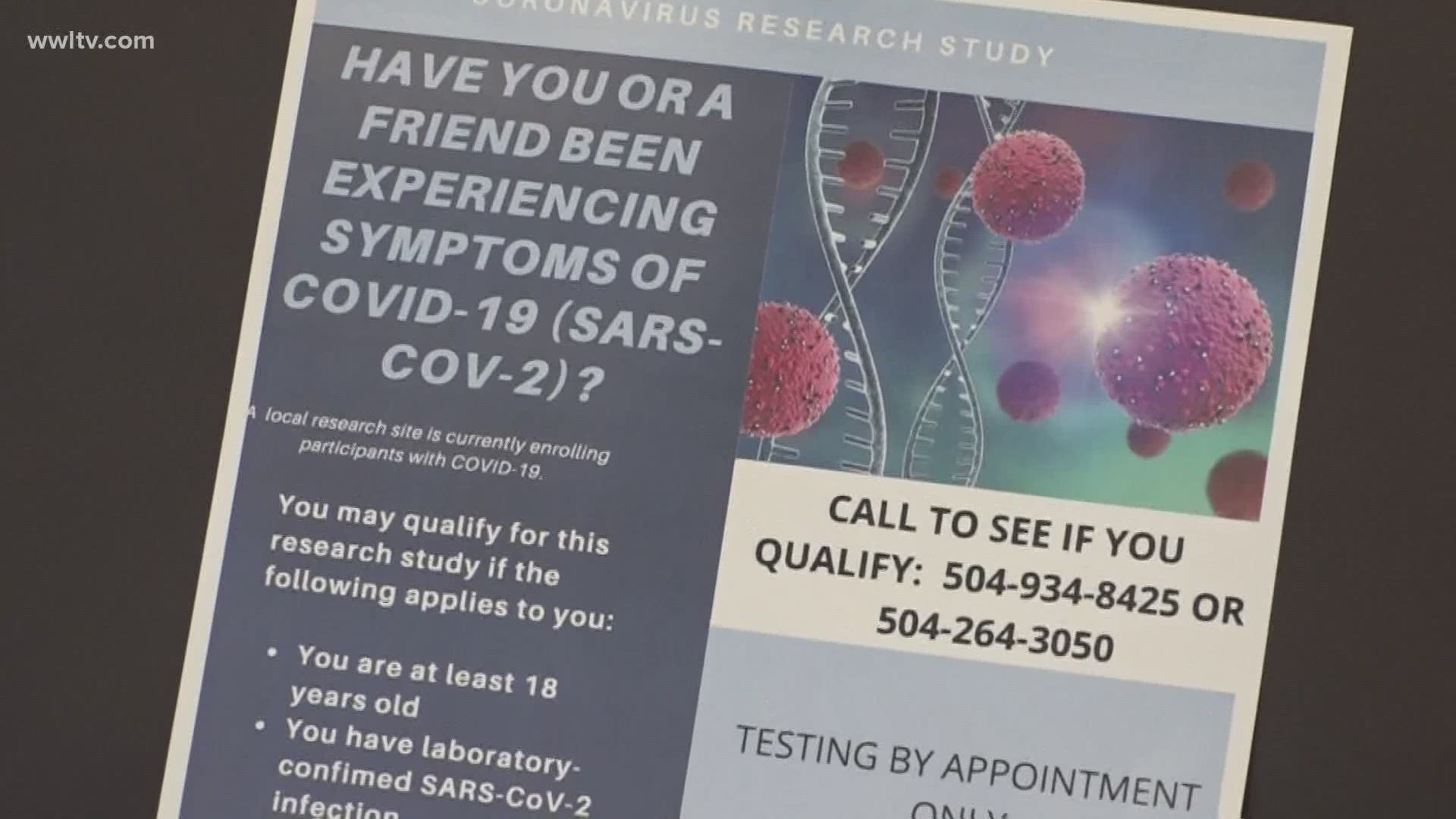Some locals who have COVID-19 can qualify to join a study on the experimental treatment.
