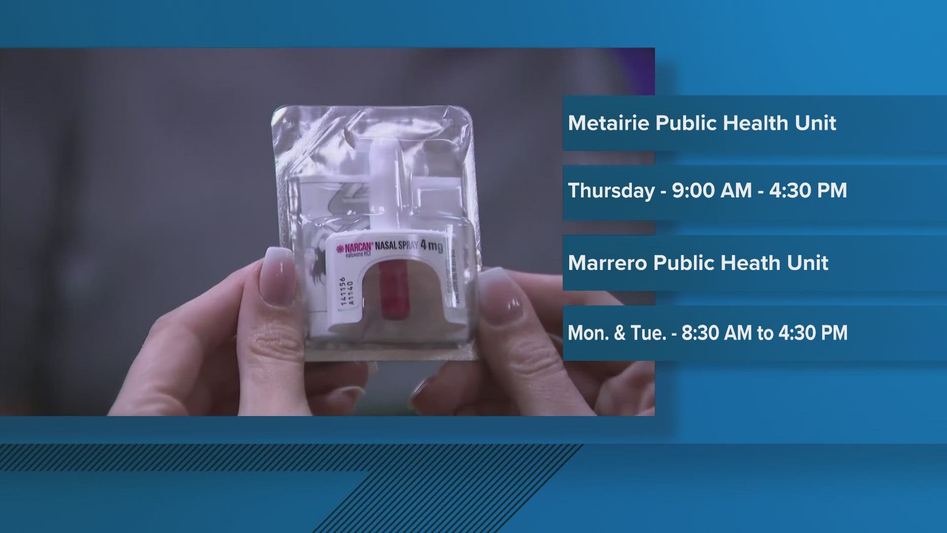 There's a new spot in Jefferson Parish to pick up the potentially life-saving drug, Naloxone.