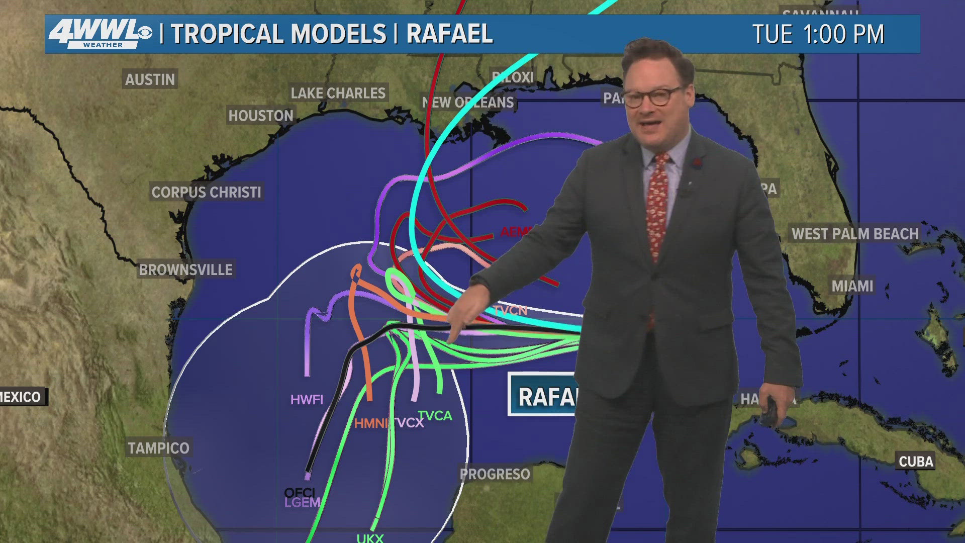 WWL Louisiana Chief Meteorologist Chris Franklin is tracking the tropics with the latest forecast for Hurricane Rafael on Thursday, Nov. 7, 2024.