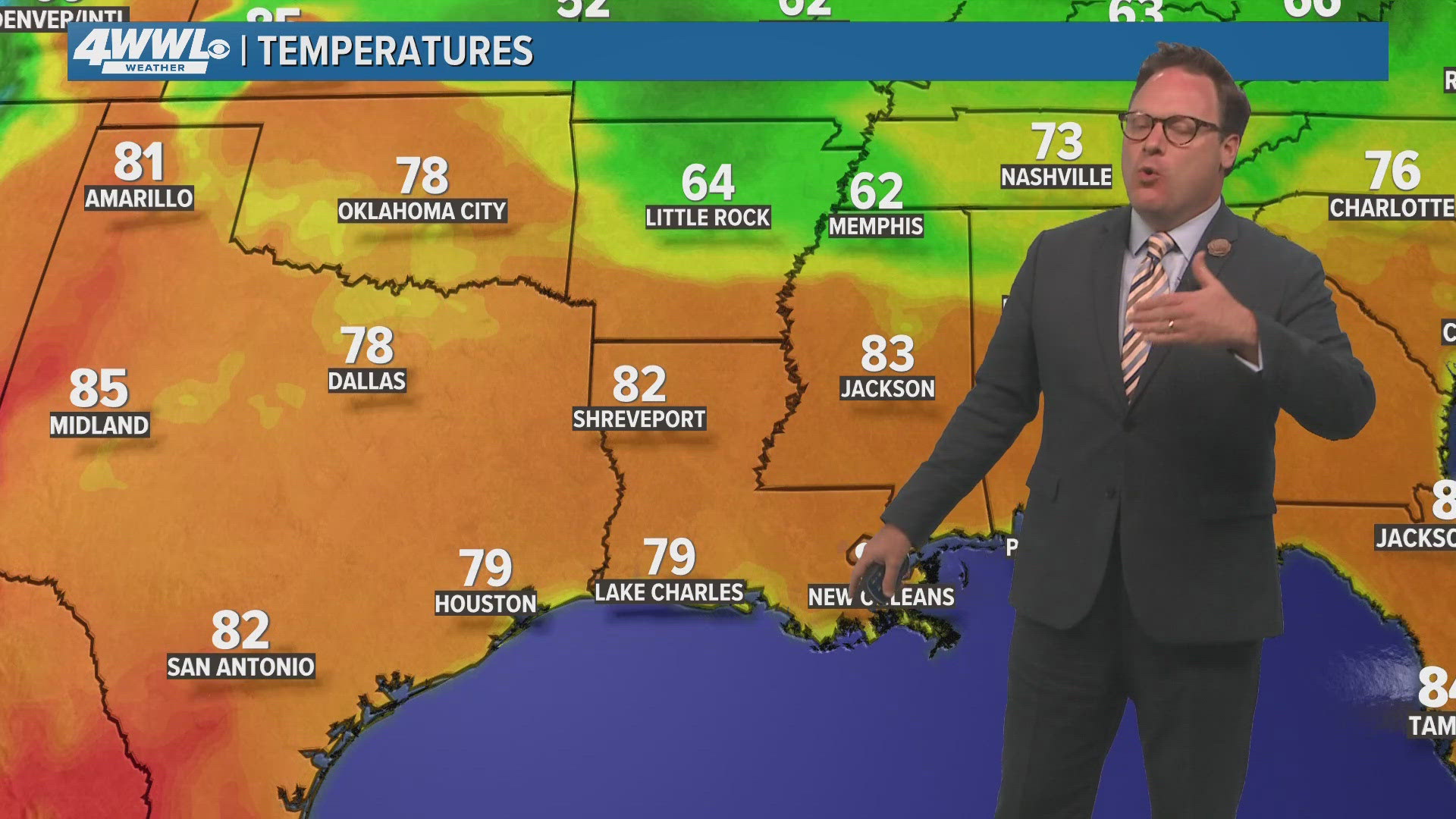 Chief Meteorologist Chris Franklin says expect the warmer and more humid air to stick around through the weekend, but remaining mostly dry.