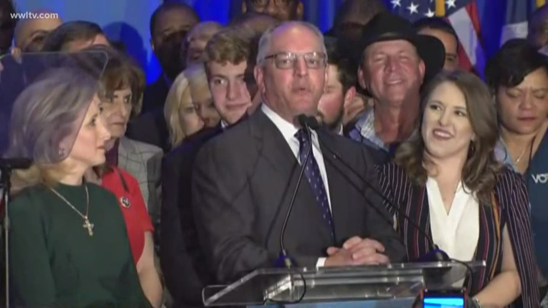 John Bel Edwards speaks after winning reelection as Louisiana's governor