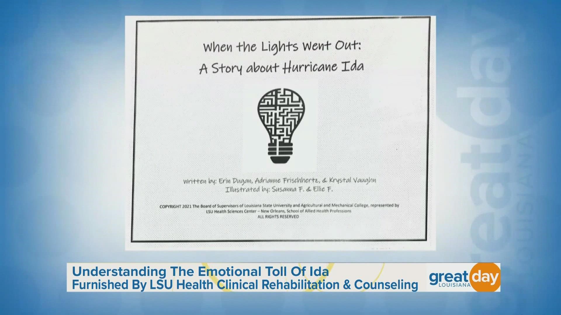 A play therapist shared details about a new book which is designed to help kids who may have anxiety after Hurricane Ida.