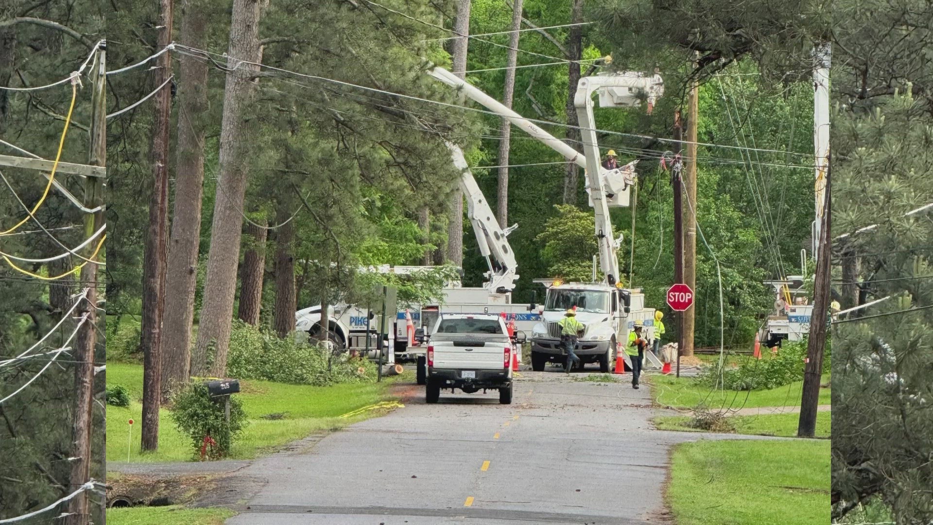 However, customers in "hard-hit areas" like Calcasieu Parish and Lafayette will not have power restored until Friday, Apr. 12.