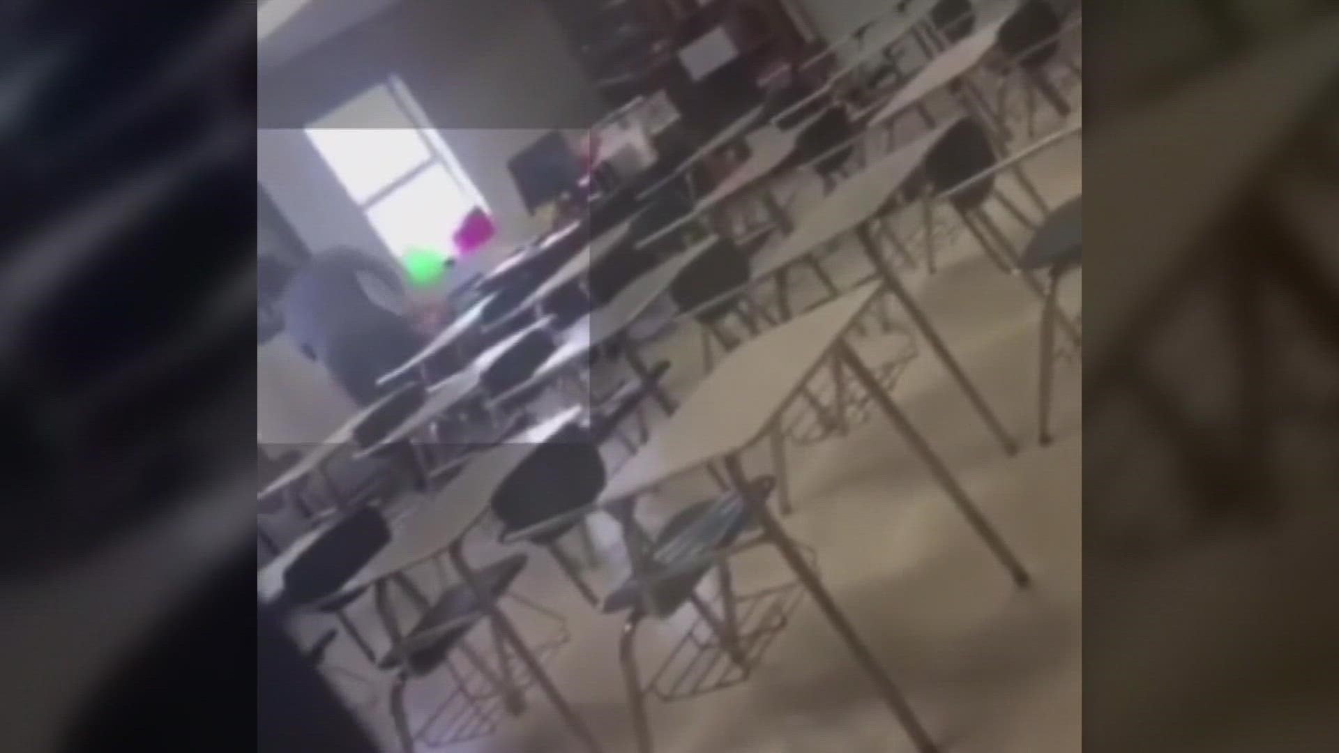 A Covington High student was arrested after an attack on a teacher between classes.