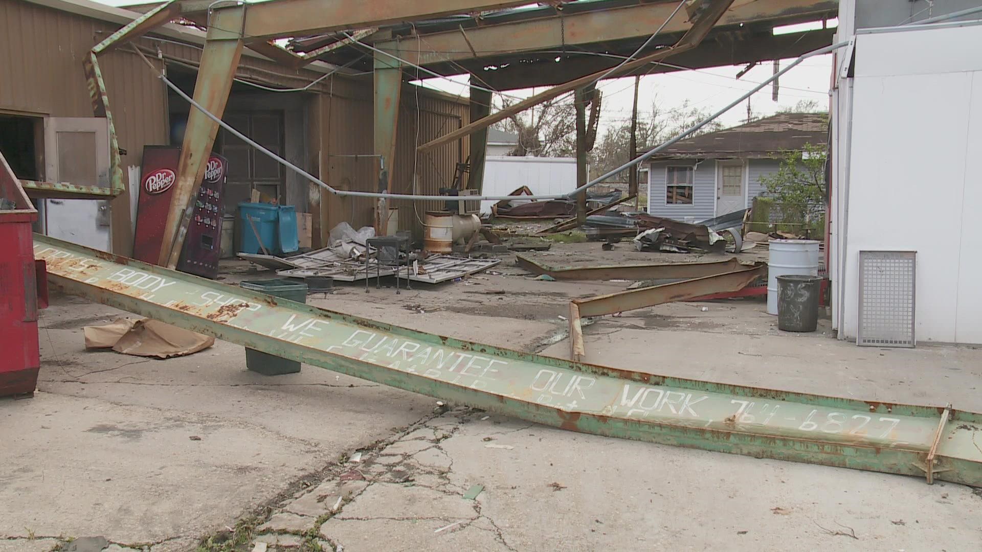 Residents in St. Charles Parish have gotten to work on the destruction that left almost every building in the parish damaged.