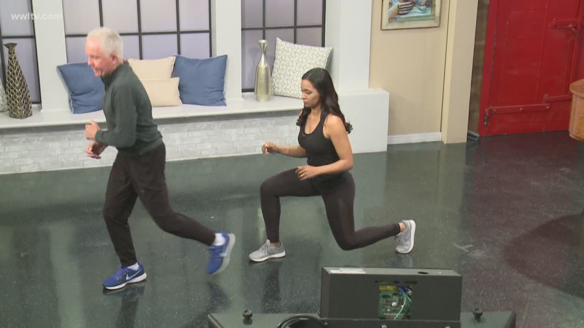 Mackie and April has a dance routine with lunges that can help tone your thighs and butt.