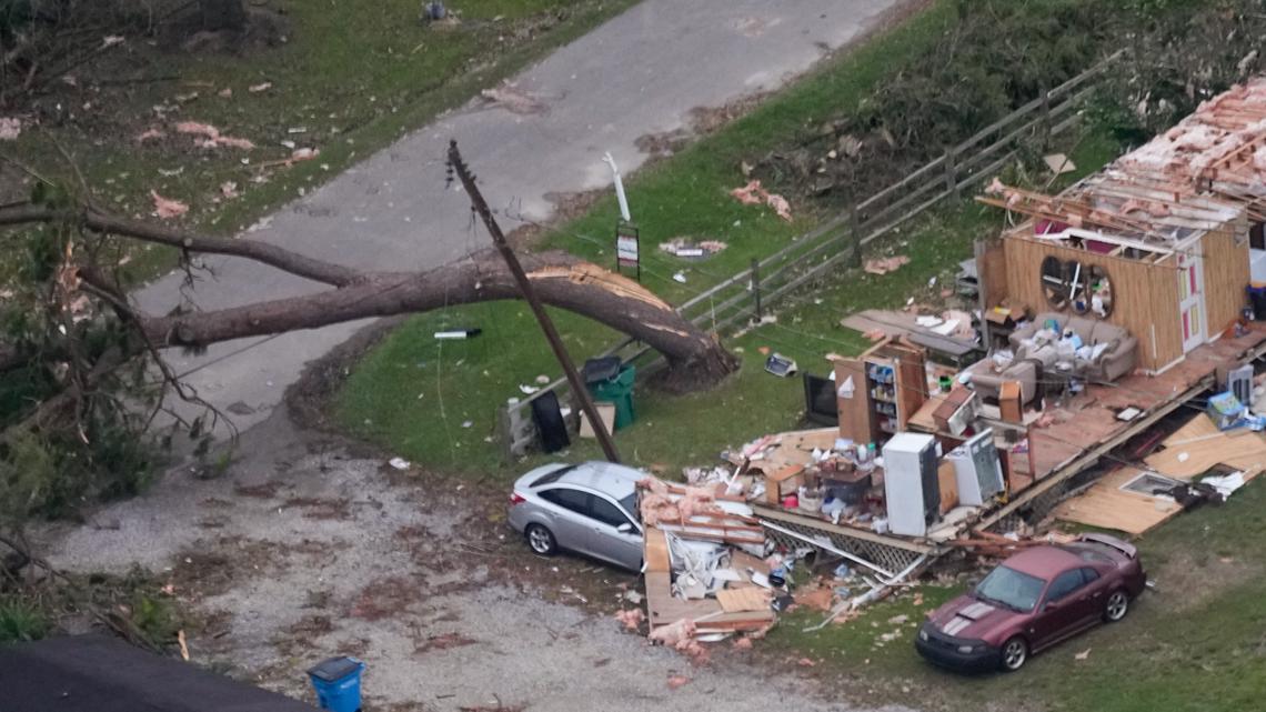 Possible tornado hits Monroe, damaging homes, airport