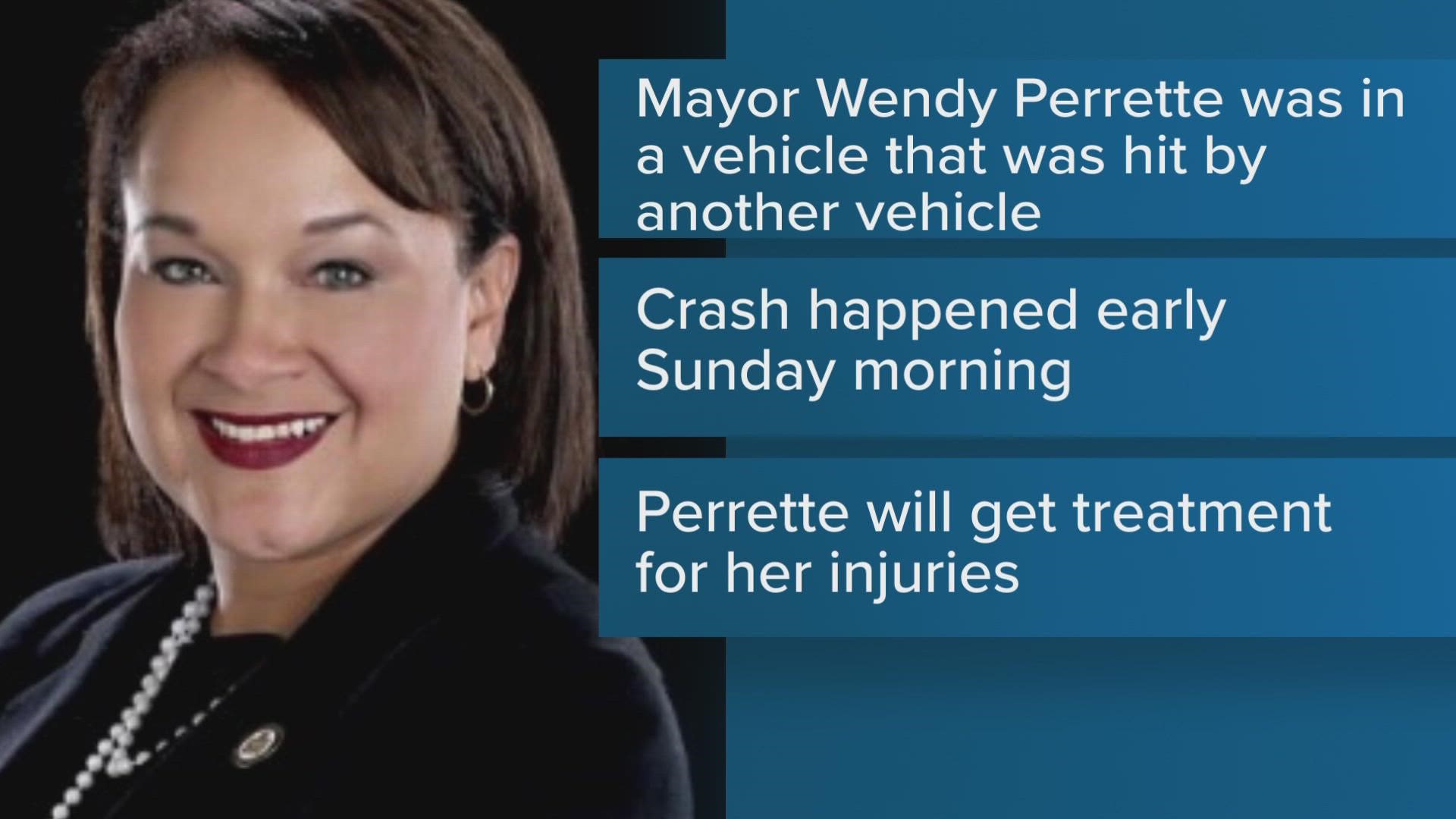 Wendy Perrette is expected to be back at work on Tuesday after she was injured in a car crash over the weekend.