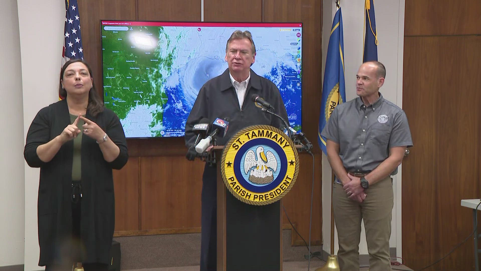 Officials with St. Tammany Parish updated the public on how they have prepared for the arrival of Hurricane Francine.