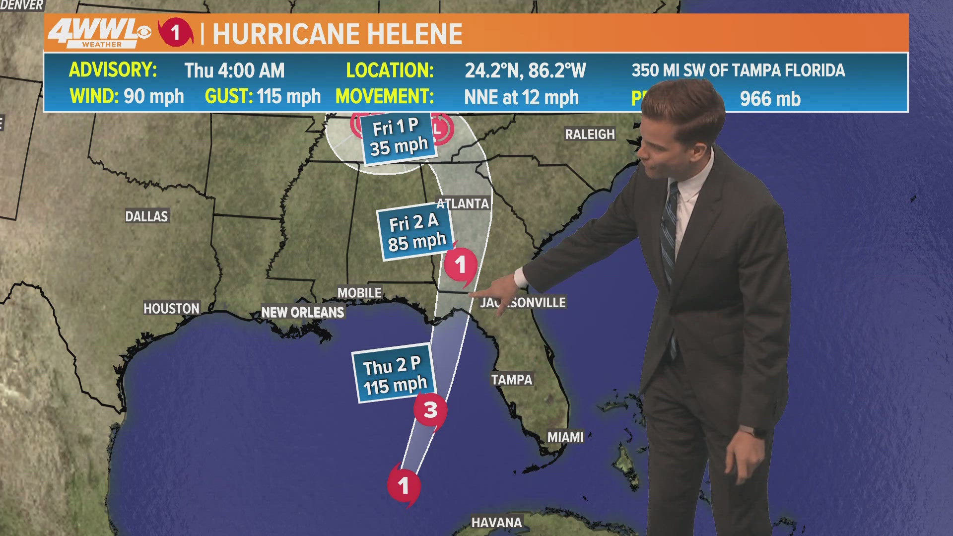 Rapid intensification is expected as Helene races for Florida's Big Bend on Thursday evening