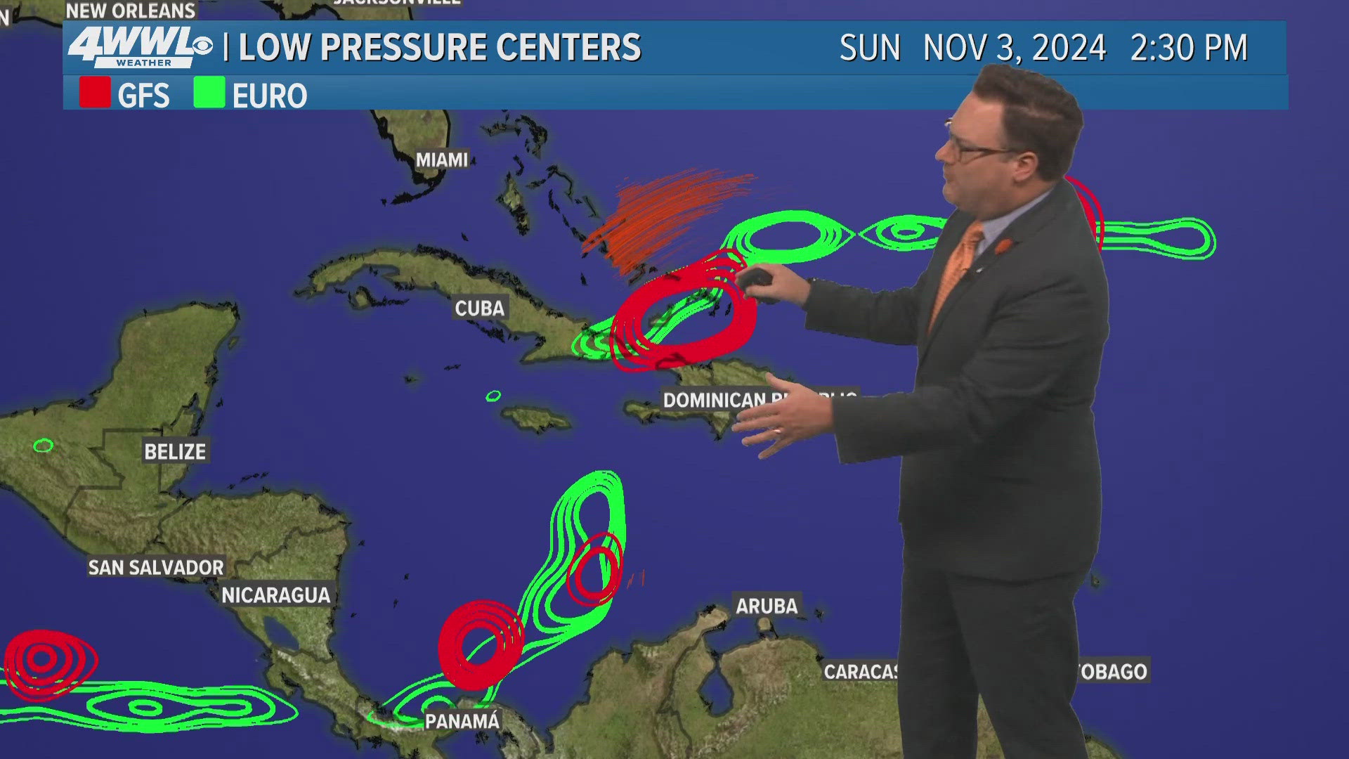 Chief meteorologist Chris Franklin says we're watching two areas for possible development in the tropics.