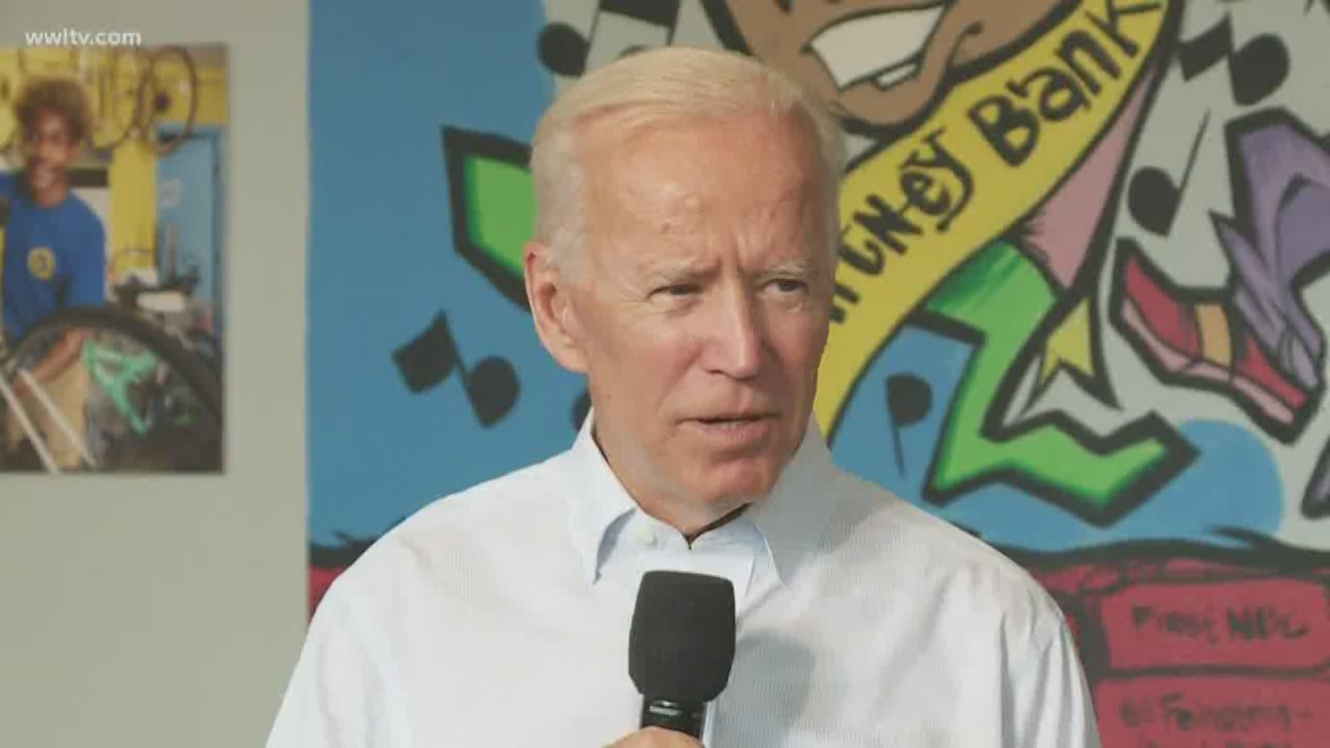 Former Vice-President Joe Biden was in New Orleans for his presidential campaign Tuesday.