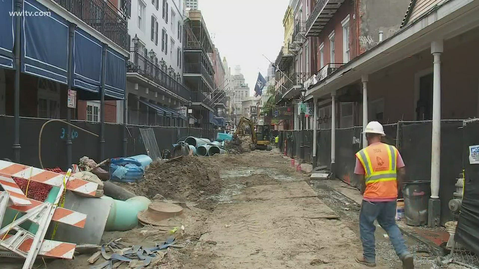 Starting at 8 a.m. Monday, the Department of Public Works and the Sewerage & Water Board will begin work replacing roadway and sidewalks on Bourbon Street from St. Louis to Dumaine streets.