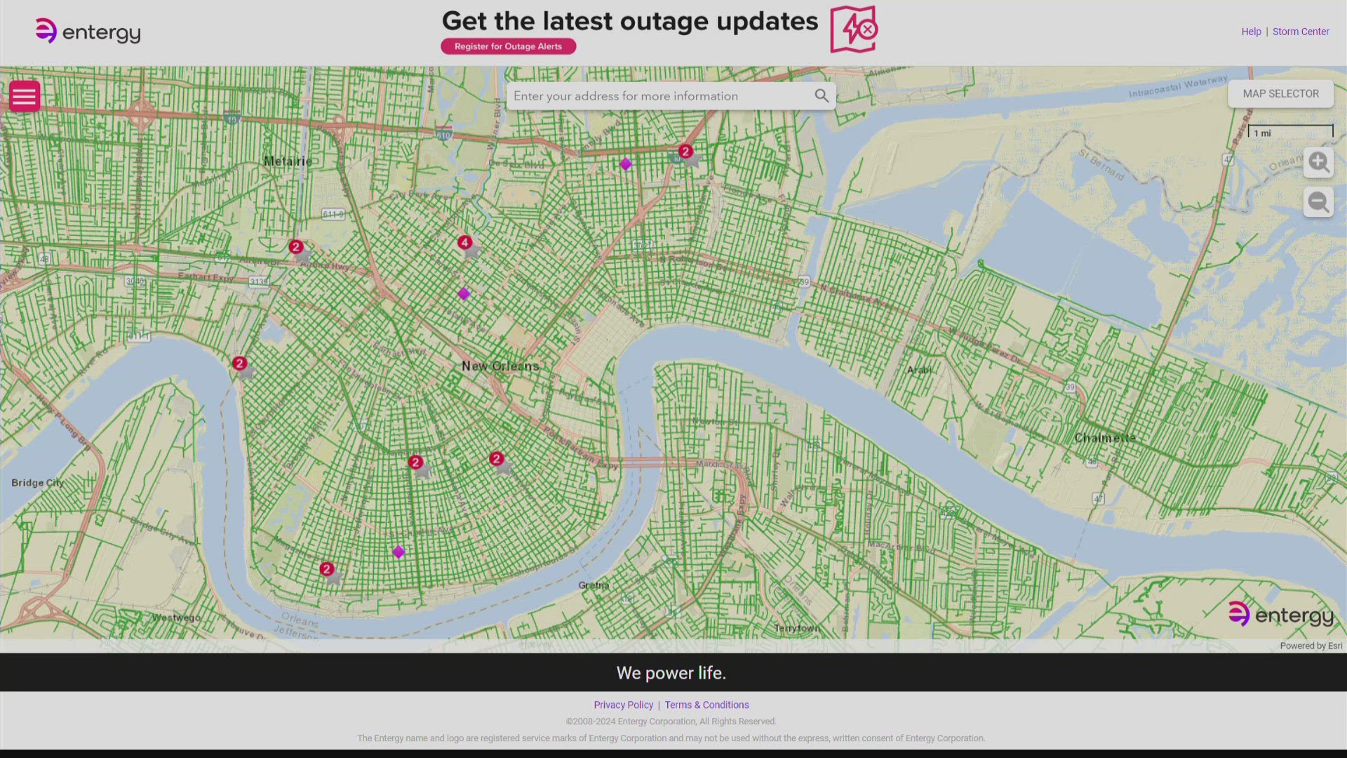 That outage centered around the Marlyville – Fontainebleau neighborhood.