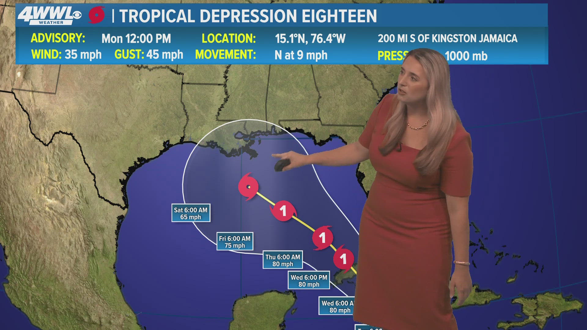 The storm will enter the Gulf of Mexico around Wednesday, likely as a hurricane.