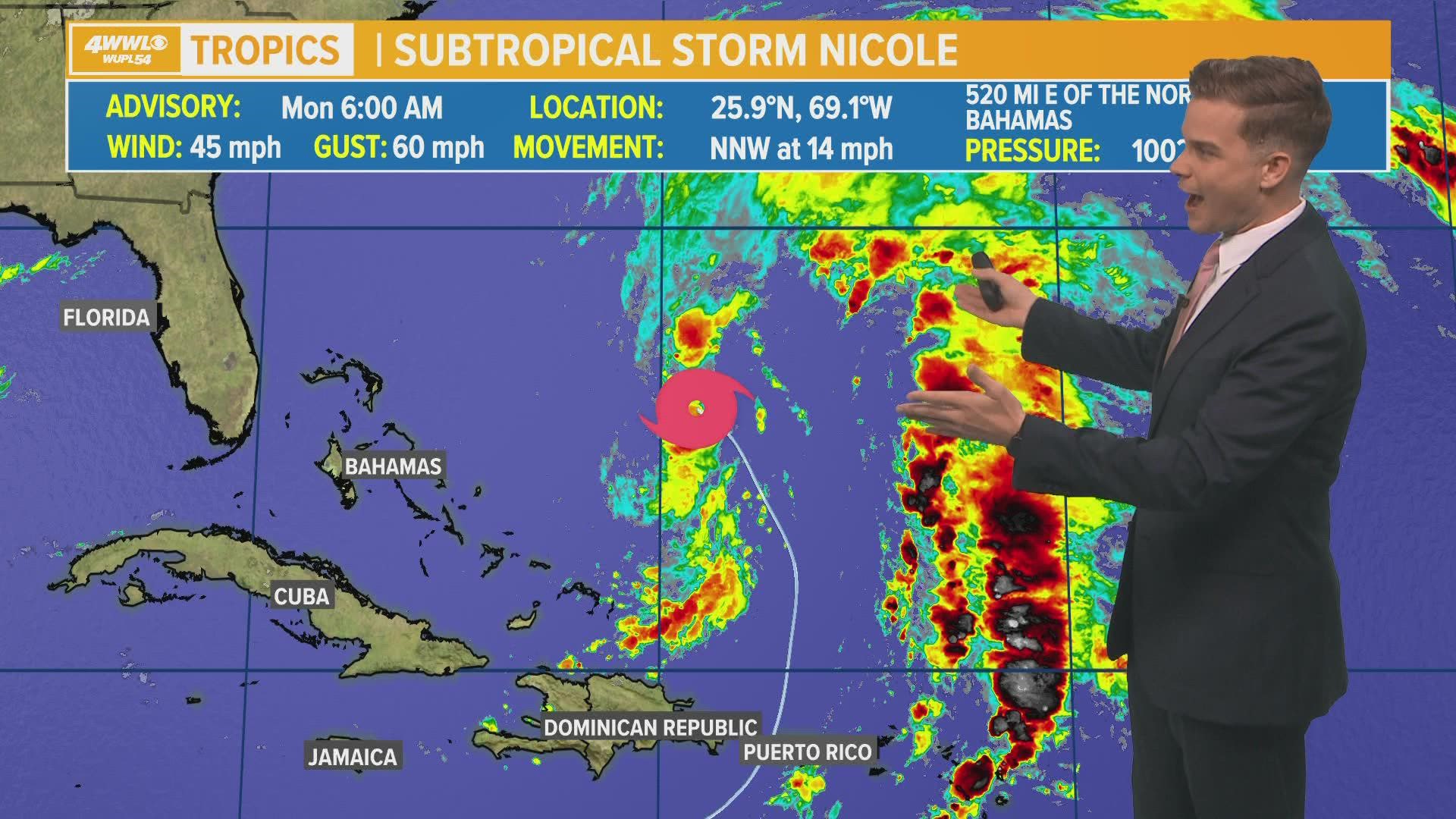 Sub-Tropical Storm Nicole has formed and will head towards Florida this week. The system will gain strength as it nears Florida on Thursday.