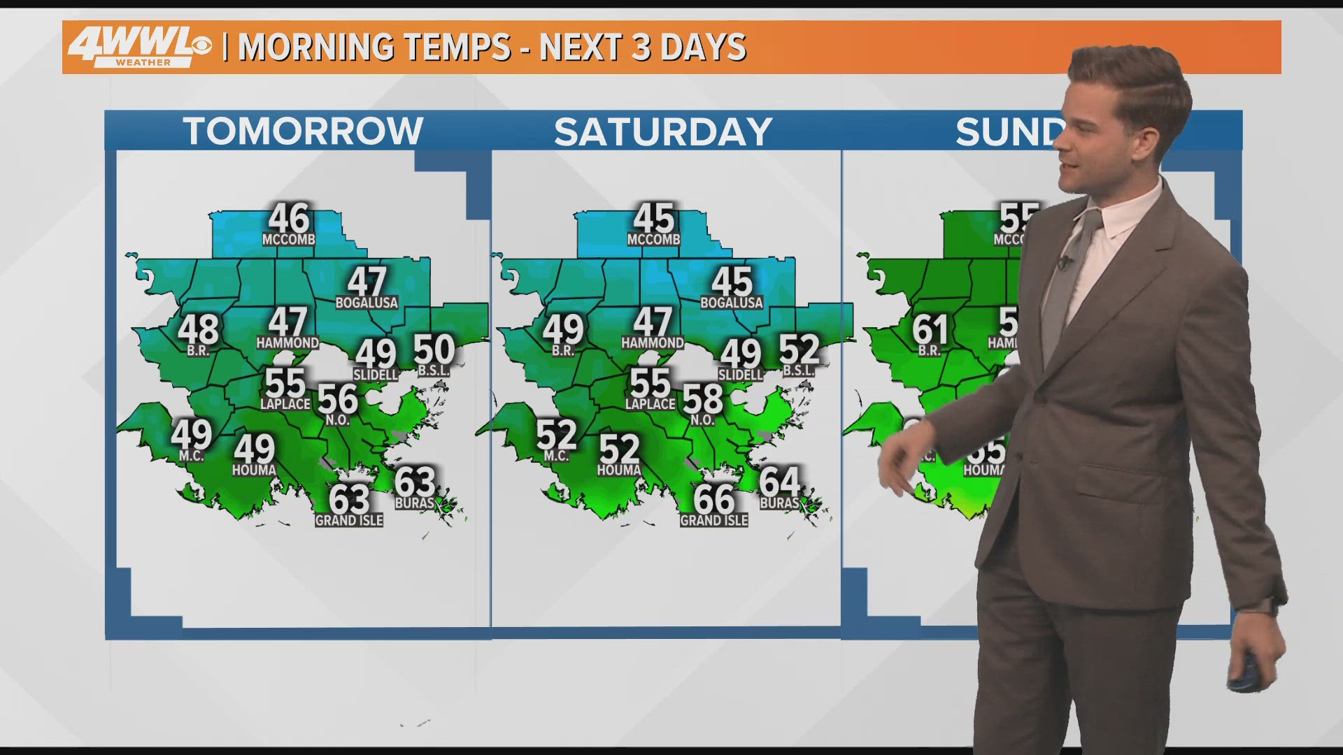 Our mornings will be cooler in the 40s and 50s, but afternoons will be pleasant in the 70s