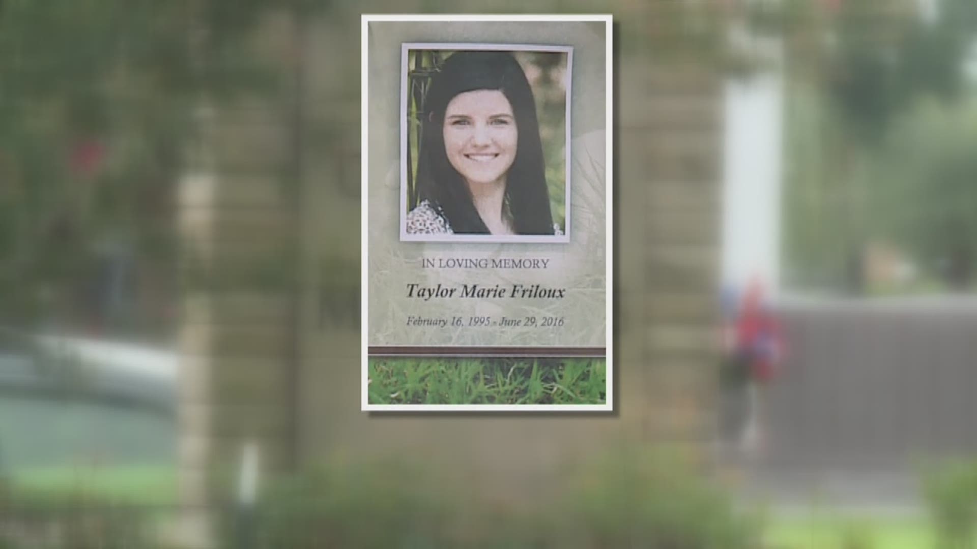 Meg Farris talk to family and friends of Taylor Friloux, who was buried Tuesday.