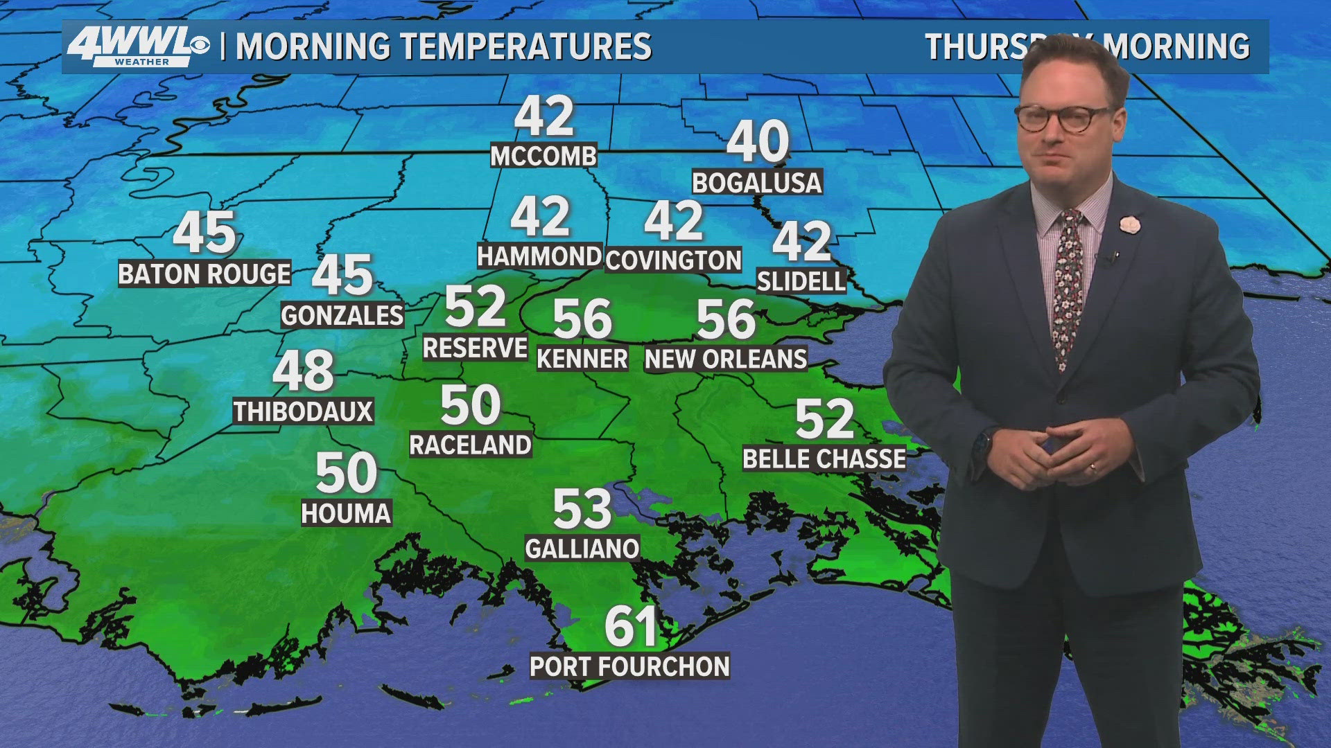 WWL Louisiana Chief Meteorologist Chris Franklin with a first look at the New Orleans-area forecast for News at 5PM on Wednesday, Oct. 16, 2024.