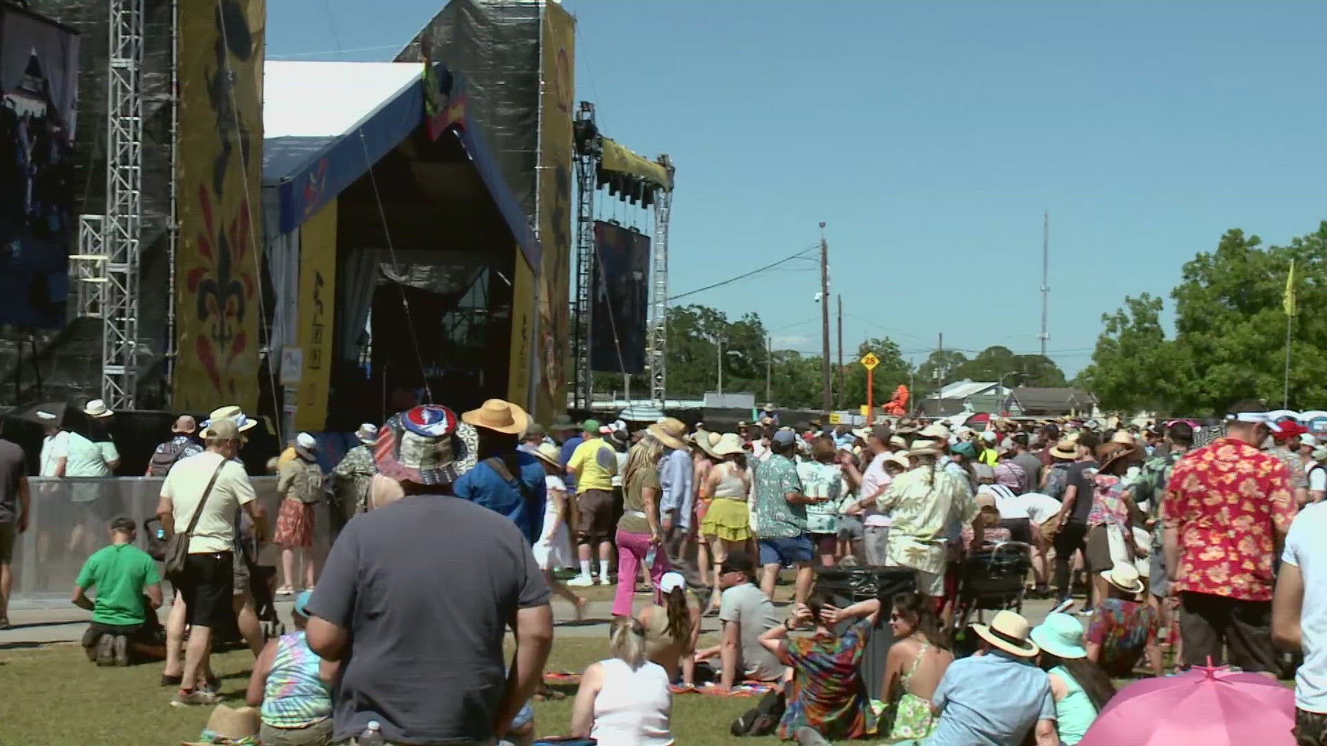 Trombone Shorty and Orleans Avenue closed out the show on the festival stage, and because it is May 4, 504 Day, he brought out some special guests, local artists.