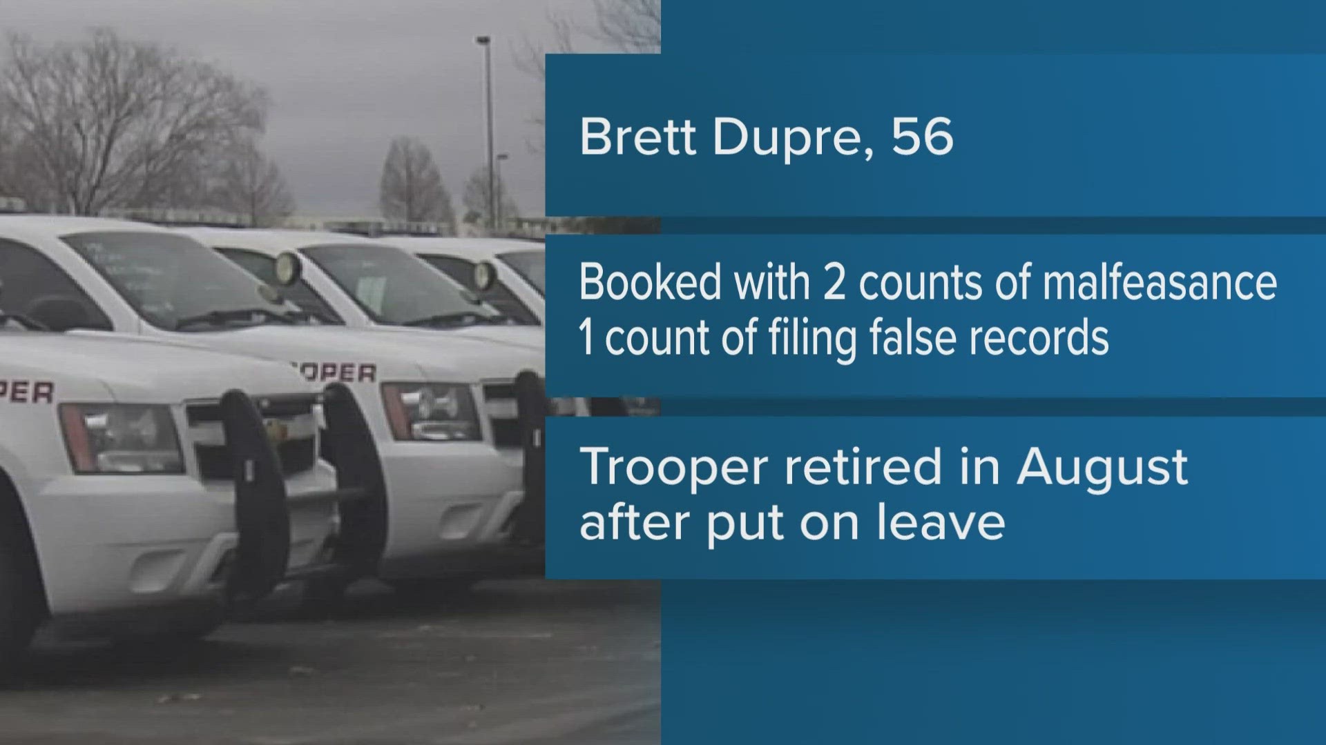 State Police arrest their own LSP trooper for falsely filing two crash reports.
