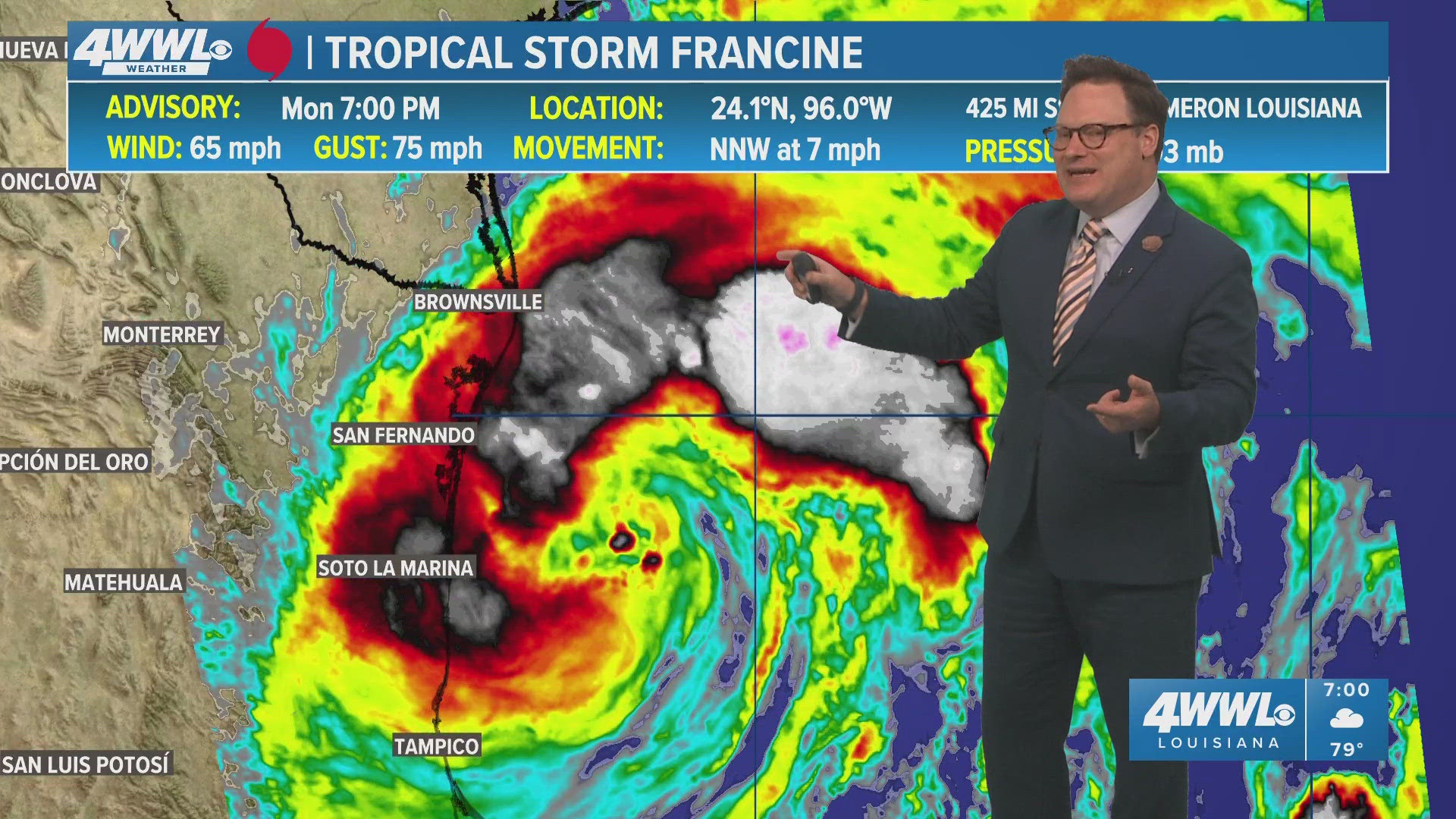 WWL Louisiana weather team with the latest developments from Tropical Storm Francine and its projected landfall and impacts to the New Orleans area.