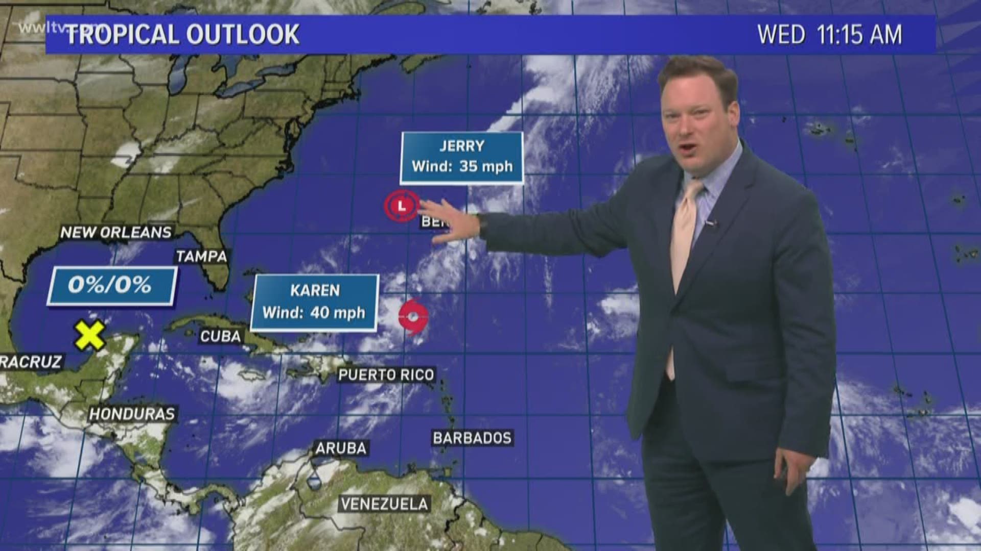 Meteorologist Chris Franklin has a look at the systems in the tropics, including Tropical Storm Karen and where it may go.