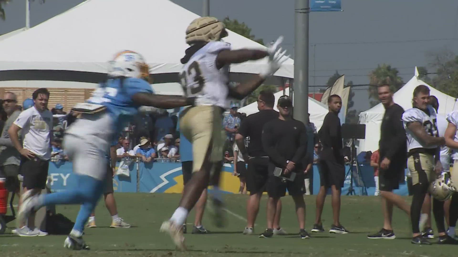 Hurricane Hilary Saints vs. Chargers preseason game