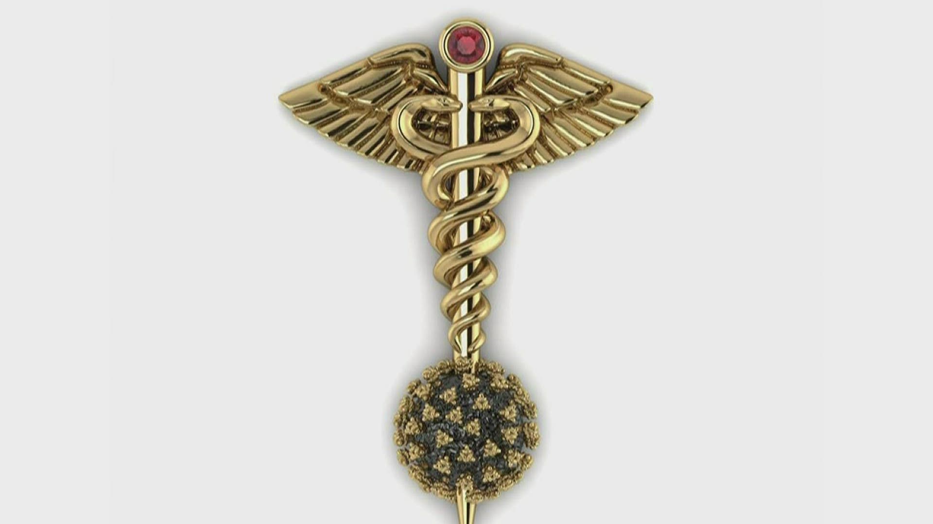 A local jeweler plans to donate 1,000 custom-made pins to symbolize the medical workers battle against the coronavirus.
