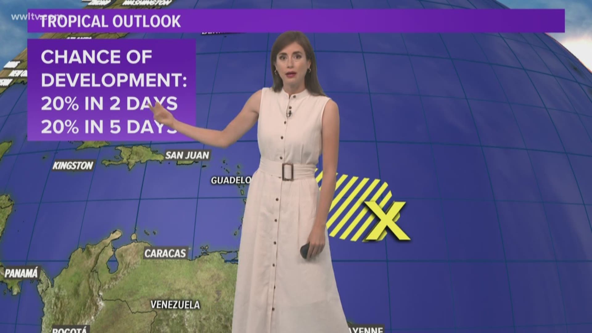 Meteorologist Alexandra Cranford has a look at the tropics on Saturday, August 3, 2019.